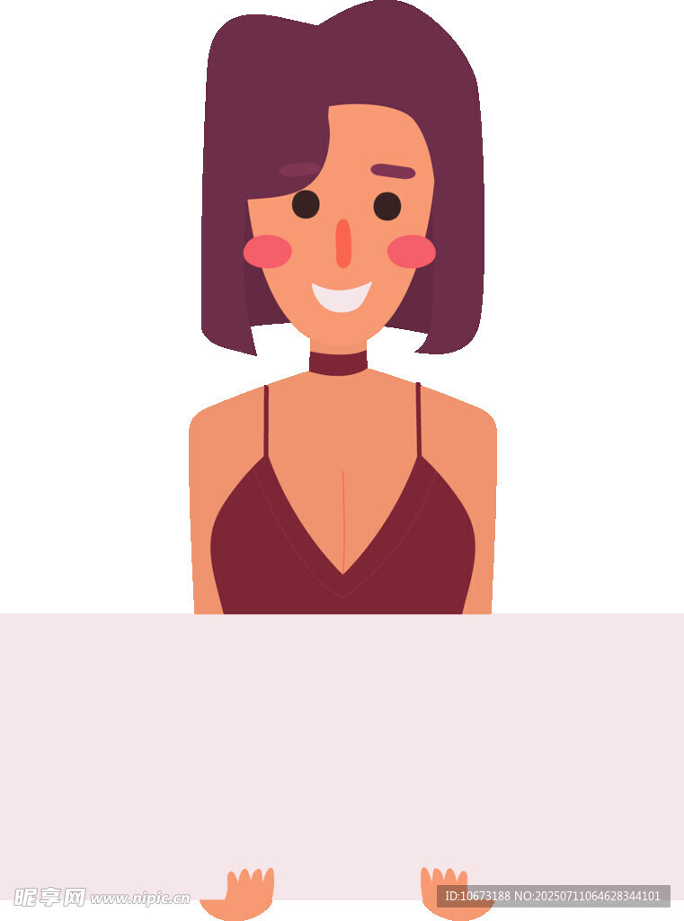 手持白板的微笑女性
