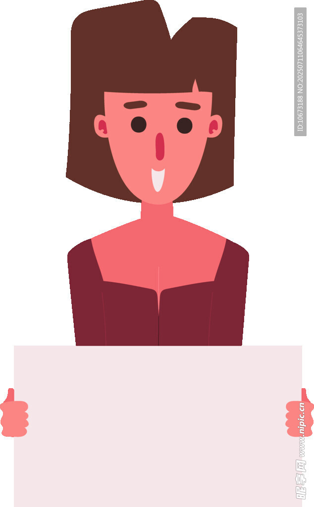 持空白板的女性