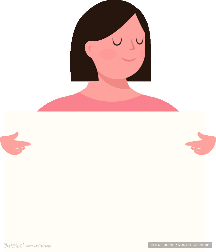 持空白板的女性