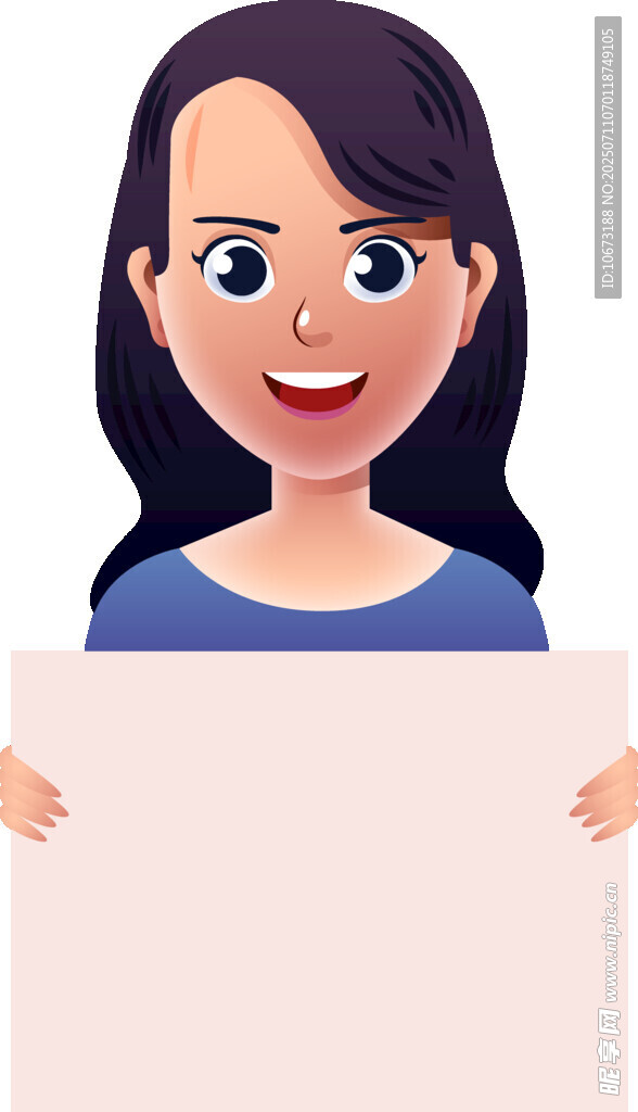 手持空白板的微笑女性
