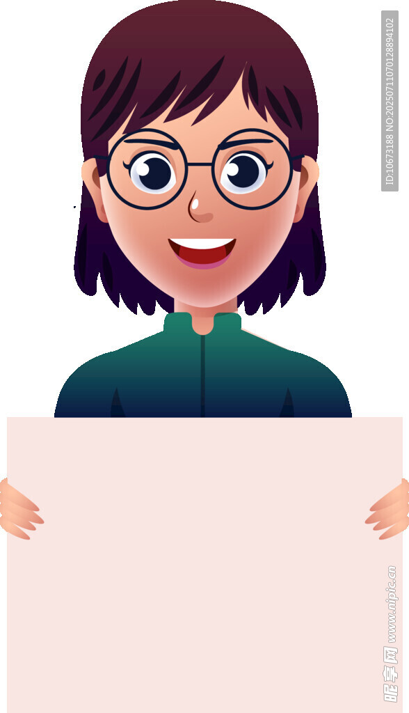 持空白板的微笑女性