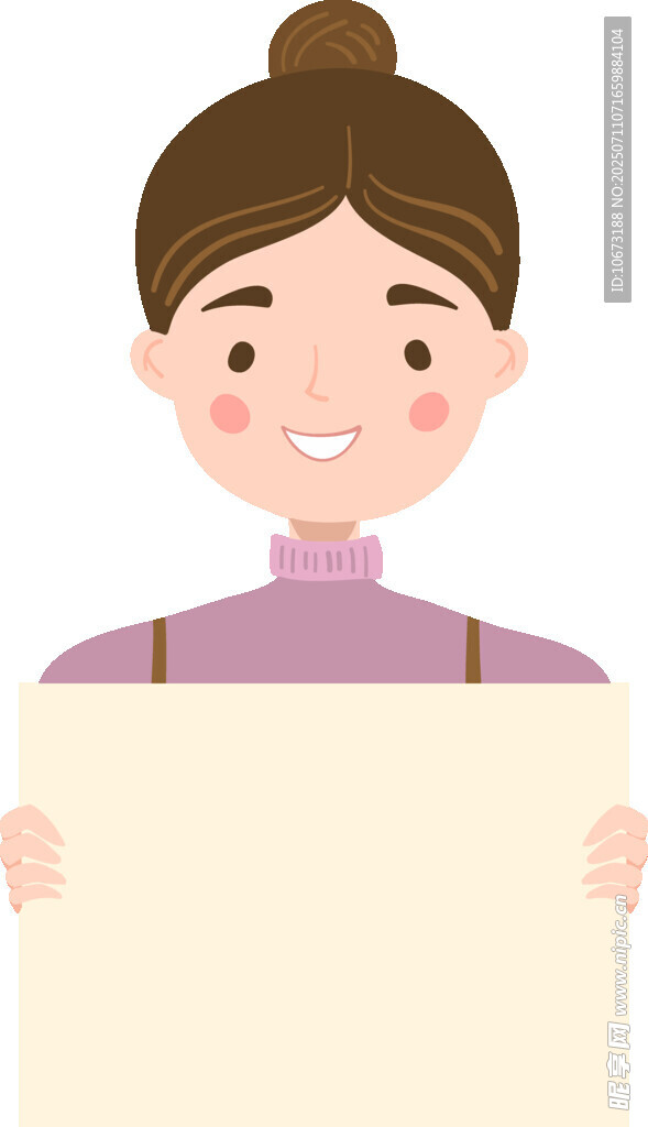 女孩手持空白展示板