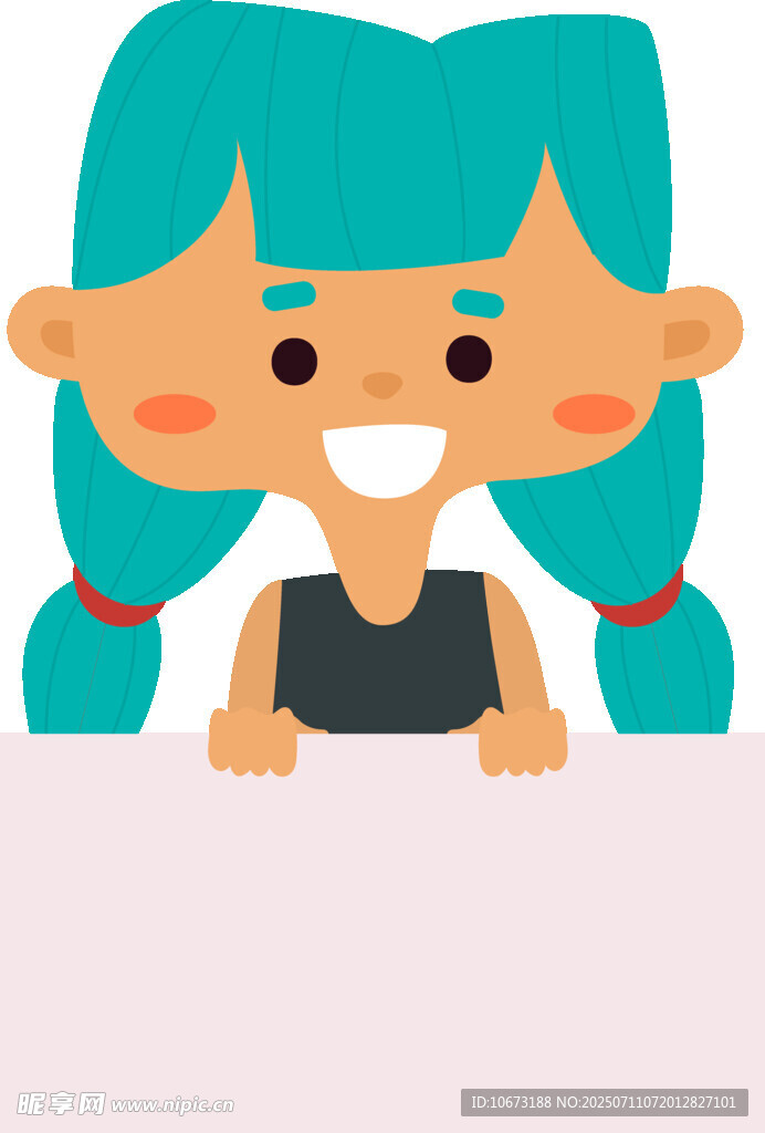 扎双马尾的可爱小女孩