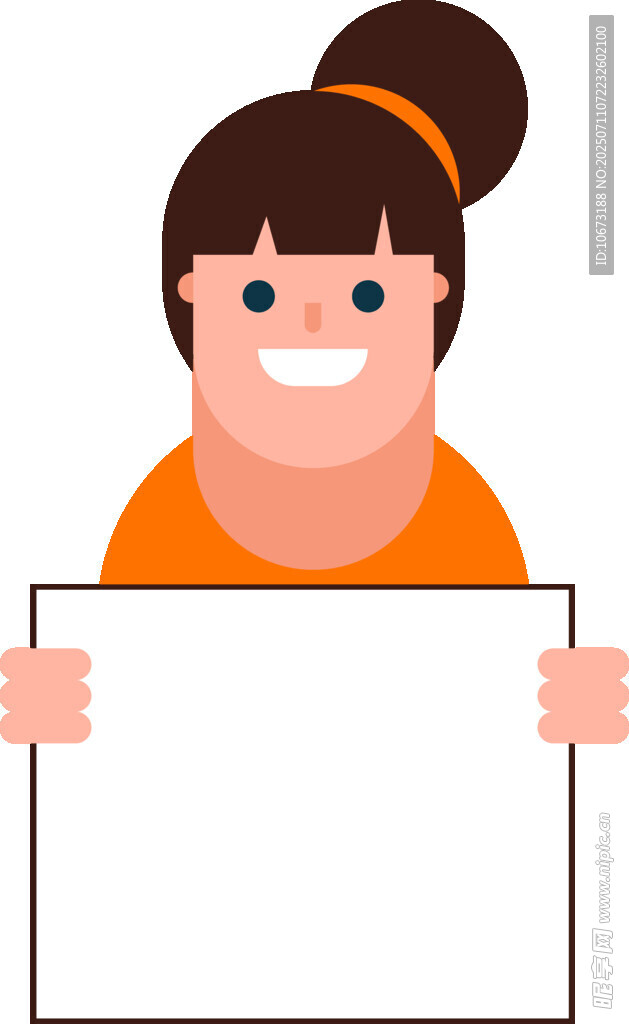 女孩手持空白展示板