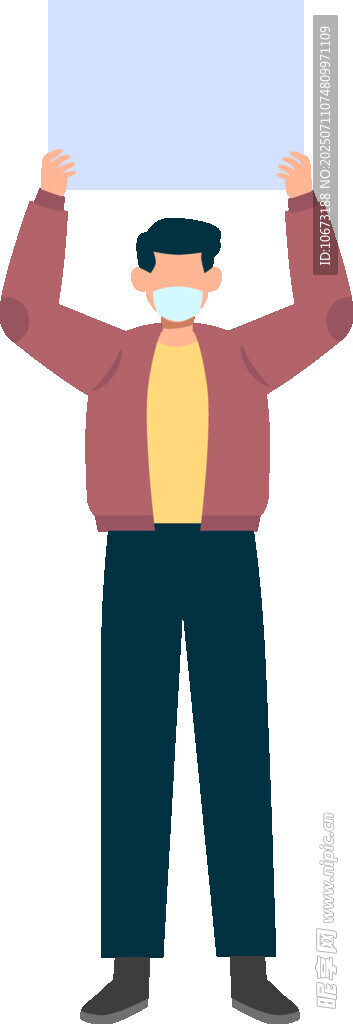 高举白板的男士