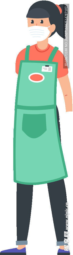 穿围裙的女孩