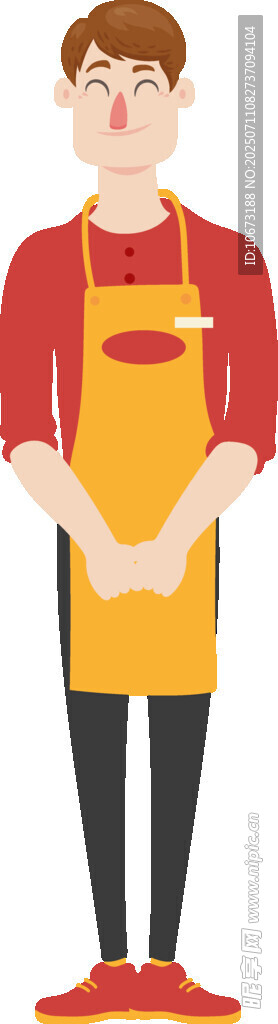 两位穿围裙的工作人员