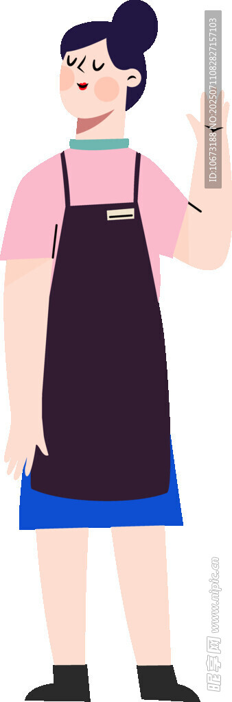 围裙女士握拳显干劲