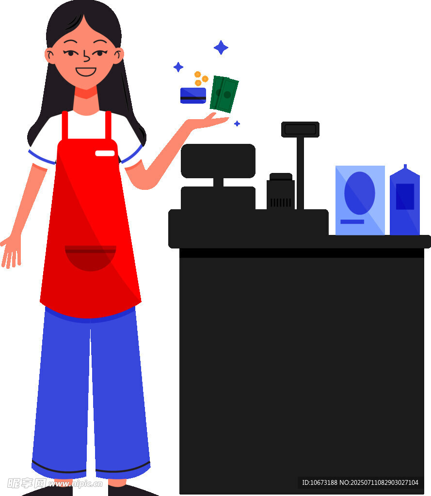 围裙女孩操作咖啡设备