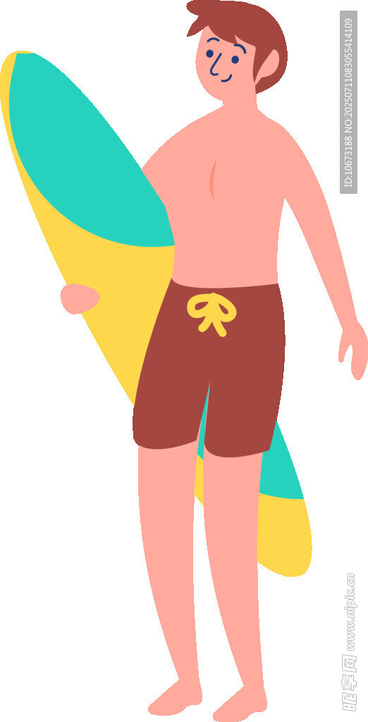 手持冲浪板的快乐男子