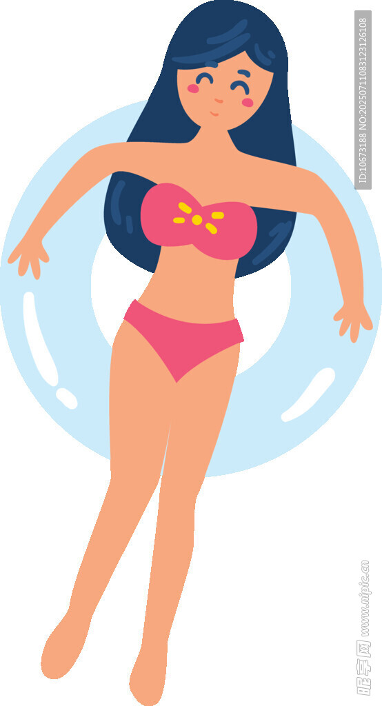 穿比基尼游泳的女性