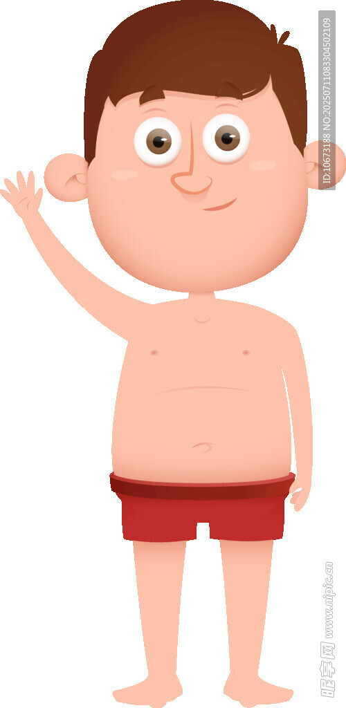 挥手的可爱小男孩