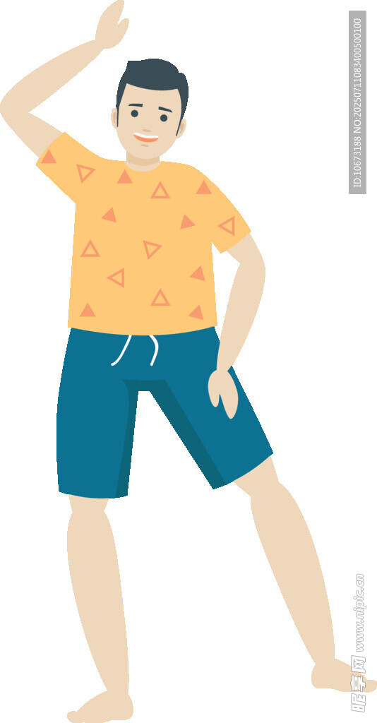 活力男子做运动姿态
