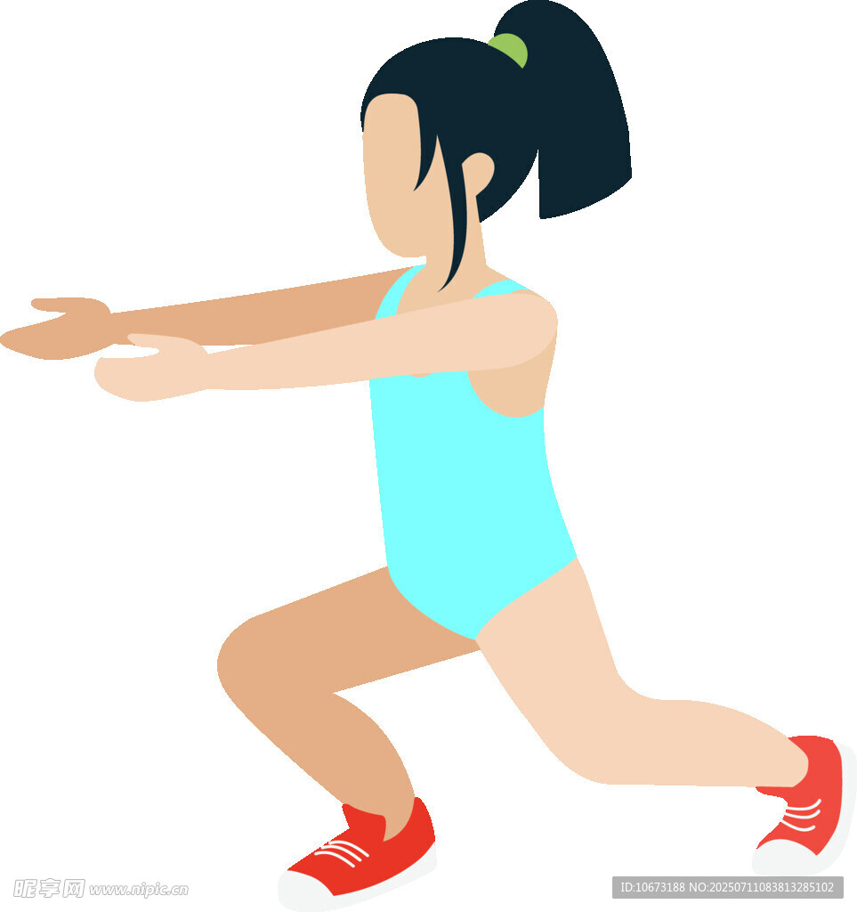 女子做健身弓步动作