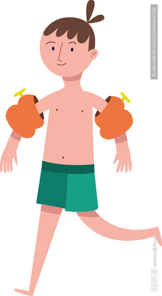 奔跑的小男孩与肩头玩偶