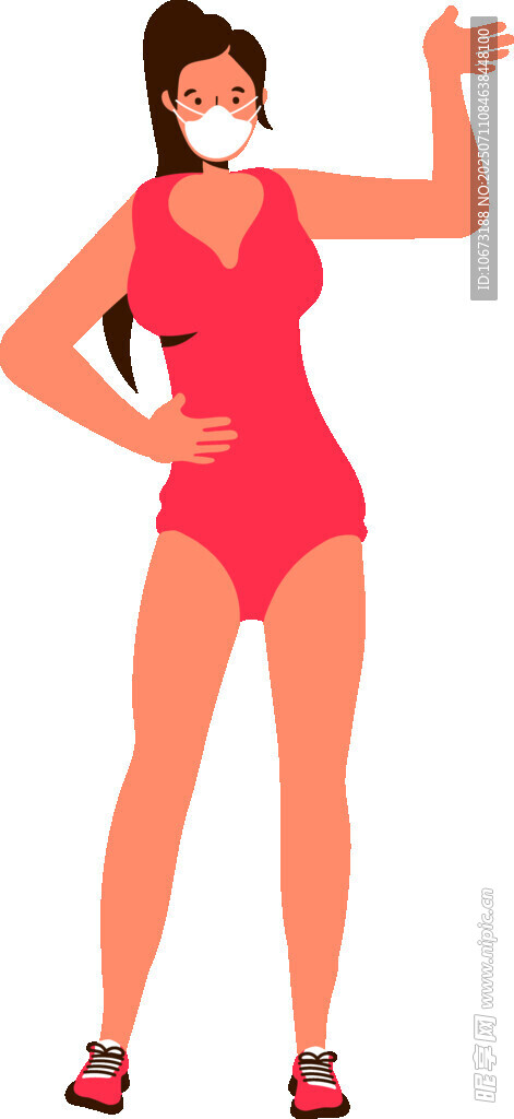 穿泳衣的自信女性