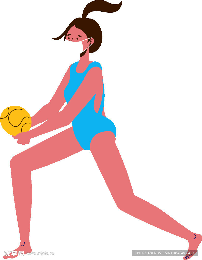 女子专注打排球瞬间