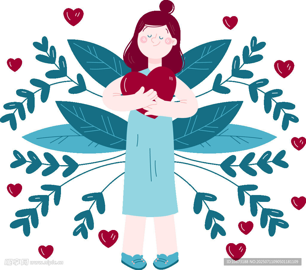 怀抱爱心的梦幻女孩