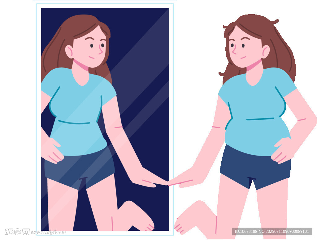 女孩减肥前后对比图