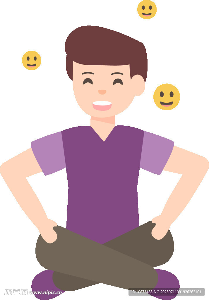 开心男孩与表情符号
