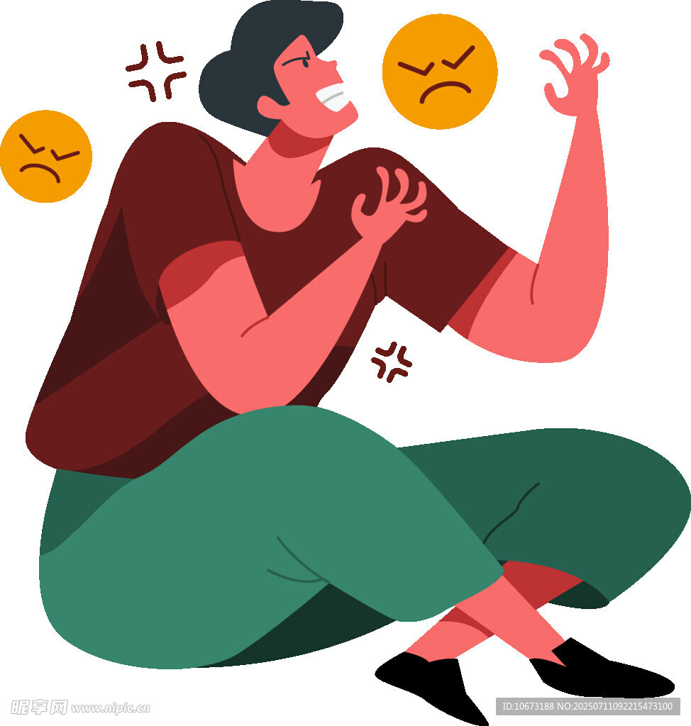 男子被负面情绪环绕