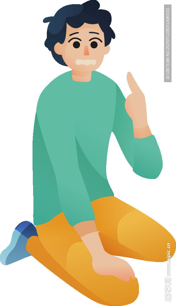 跪地男子做手势