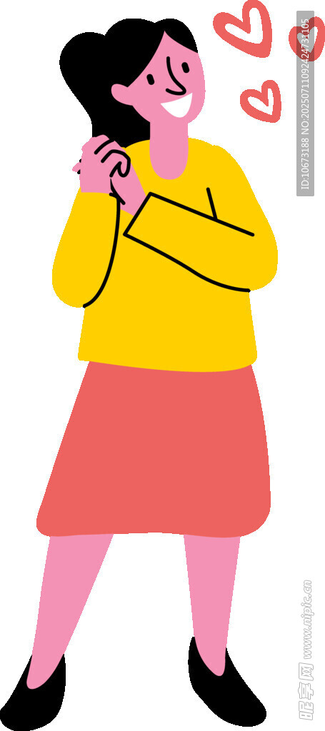 女子开心比心显愉悦