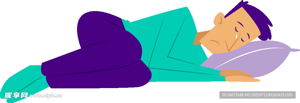 侧卧入眠的人