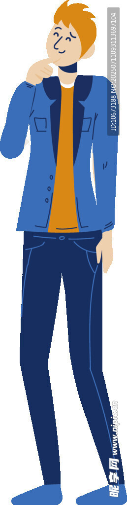 时尚男士蓝色服饰造型