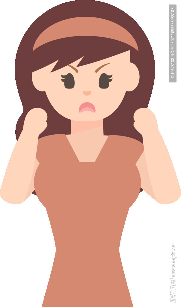 烦躁女孩双手抓头