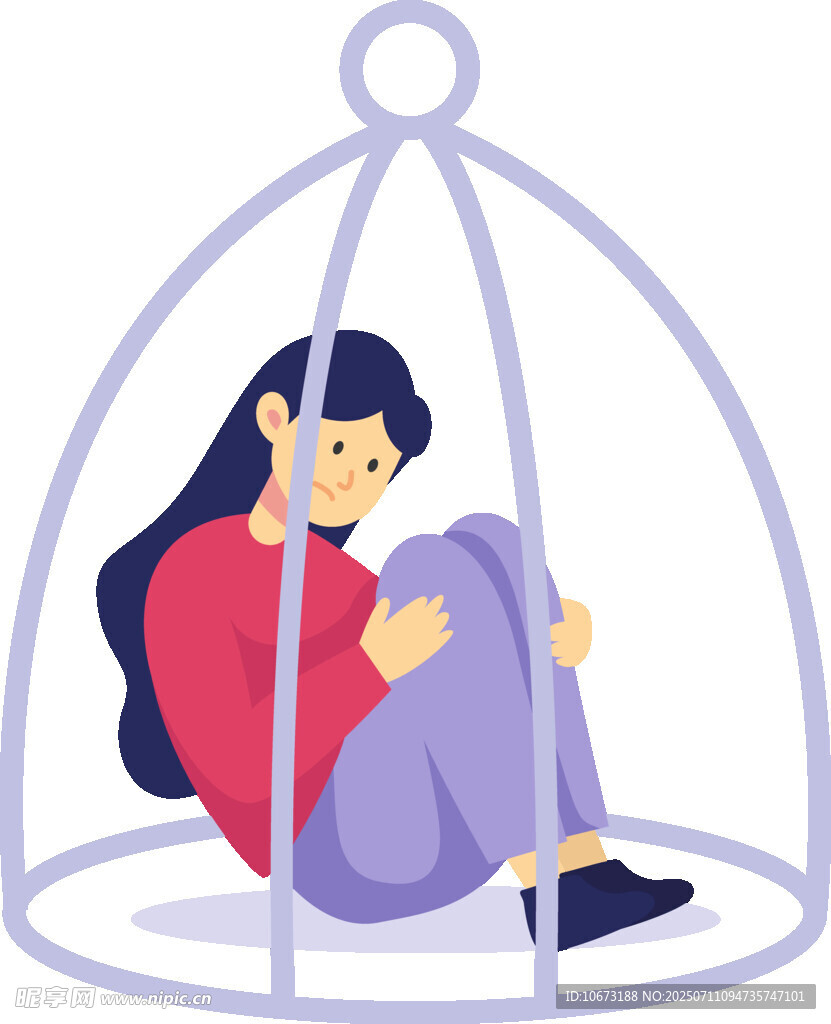 被困笼中的孤独女性
