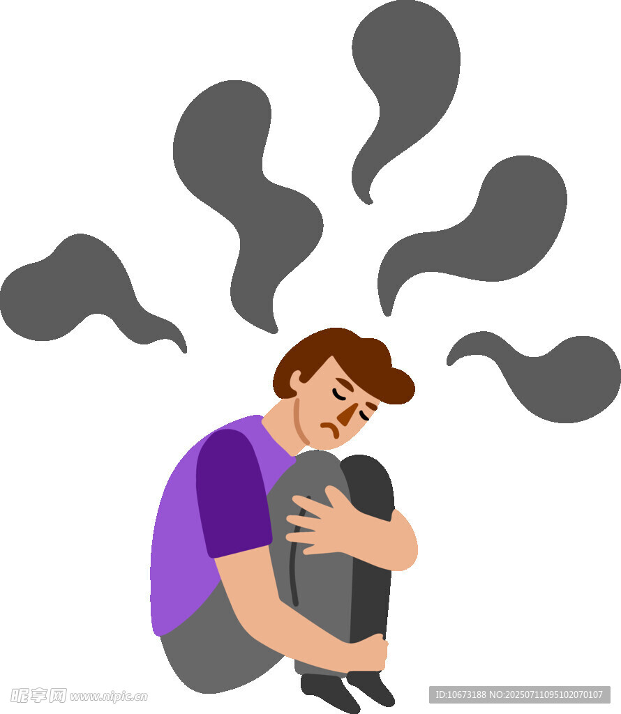 沮丧男子陷入负面情绪