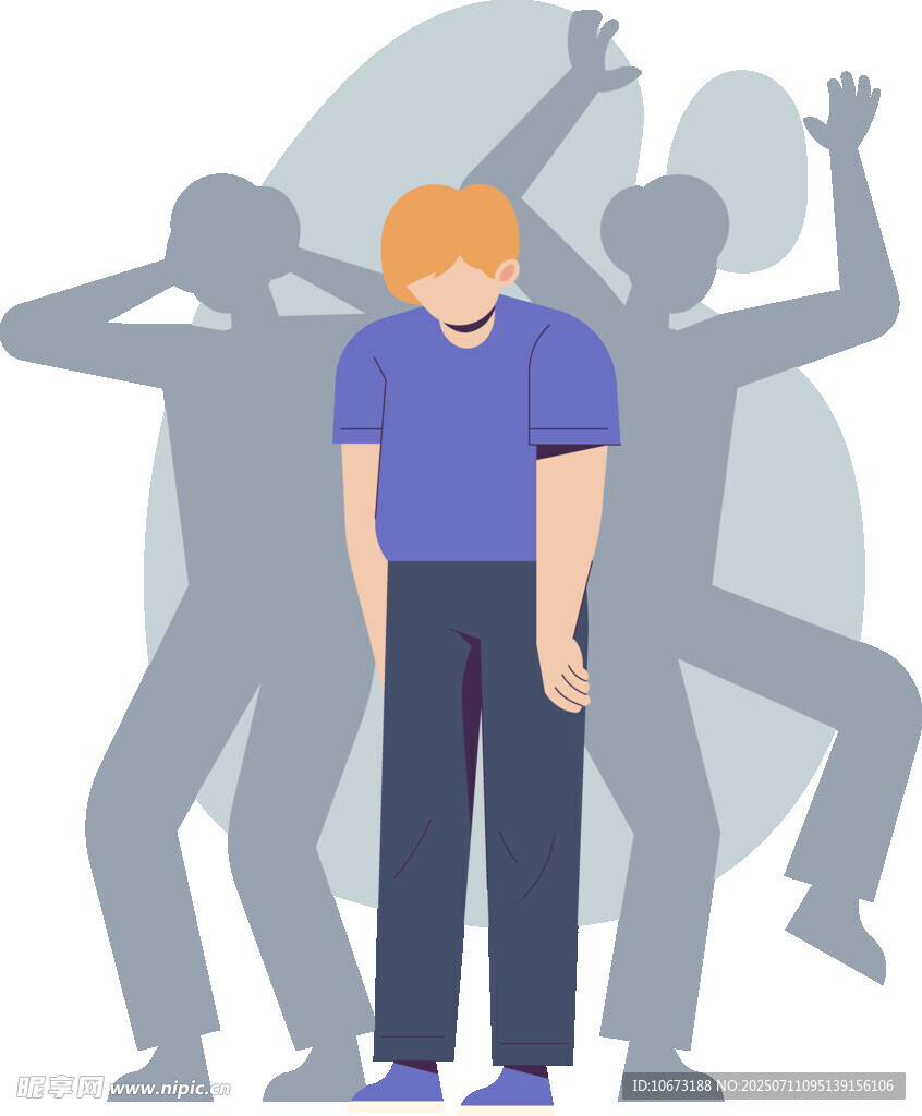 男子被周围人影困扰