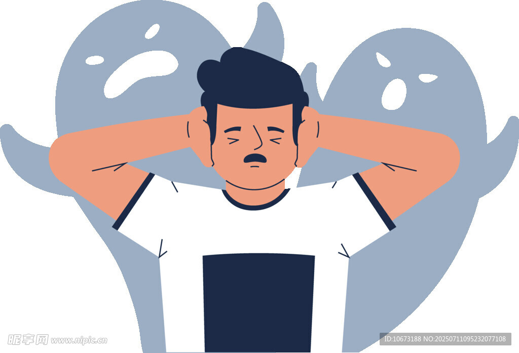男子双手抱头显烦躁