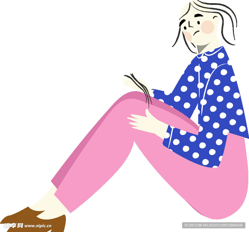 坐着看书的波点上衣女士