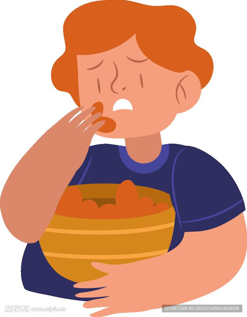男子享用美味大碗食物