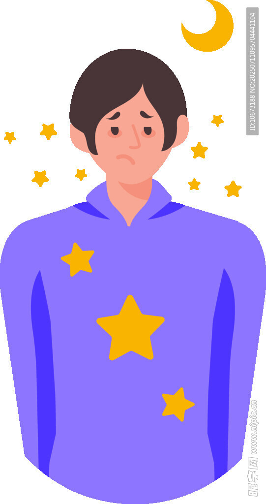 穿星月夜衣的沉思男子