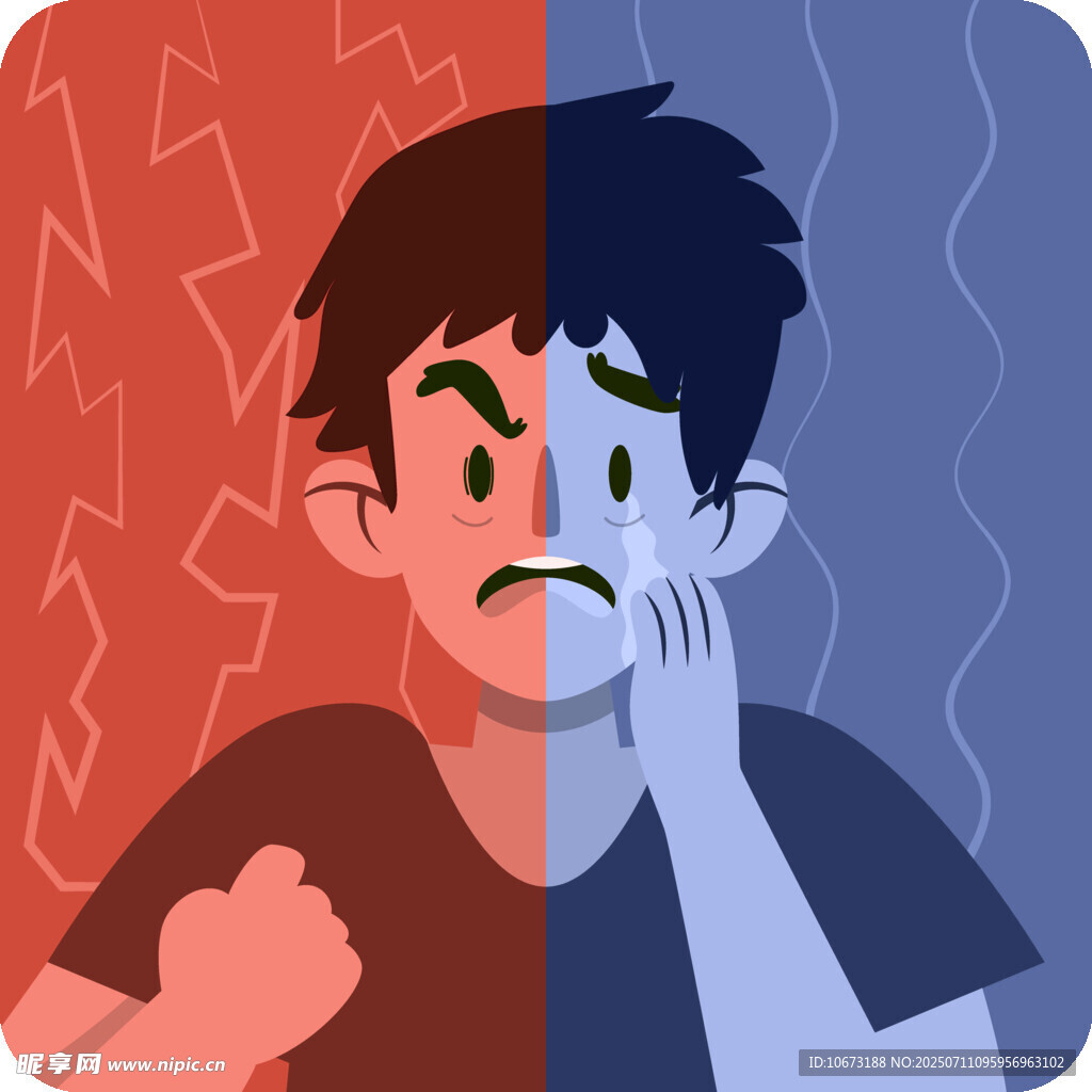 男孩内心的情绪冲突