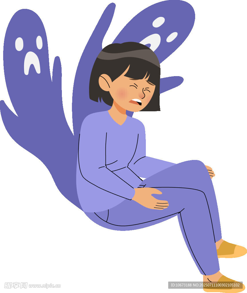 女孩身后现幽灵状紫色影子