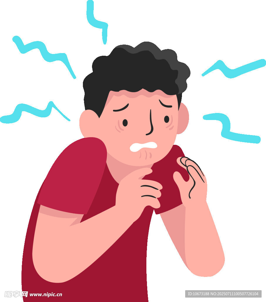 男子因手机消息面露苦恼
