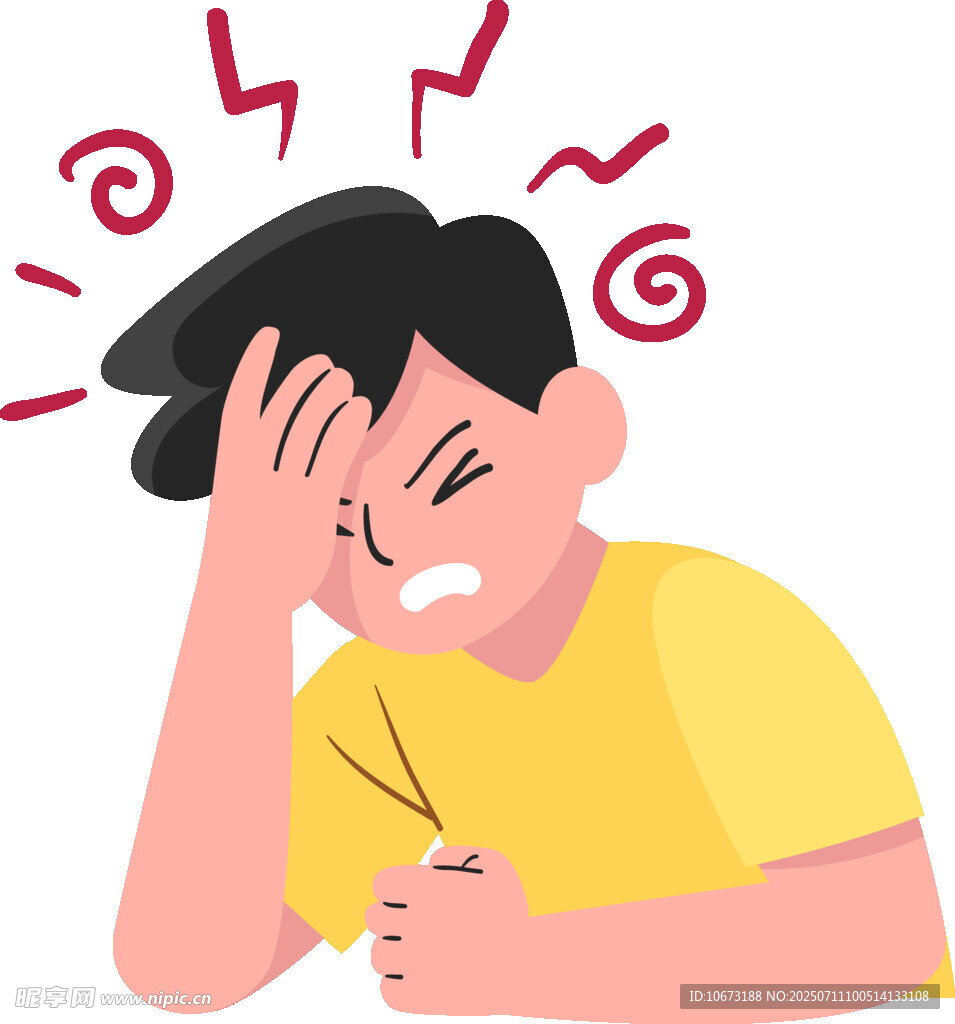 苦恼男子内心烦躁不已