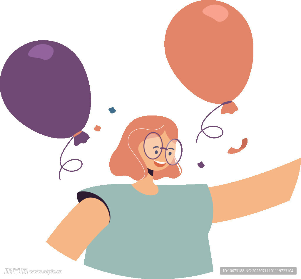 女子手持气球欢乐庆祝