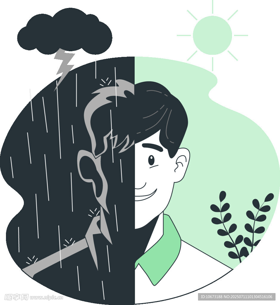 内心风雨与外在阳光的反差