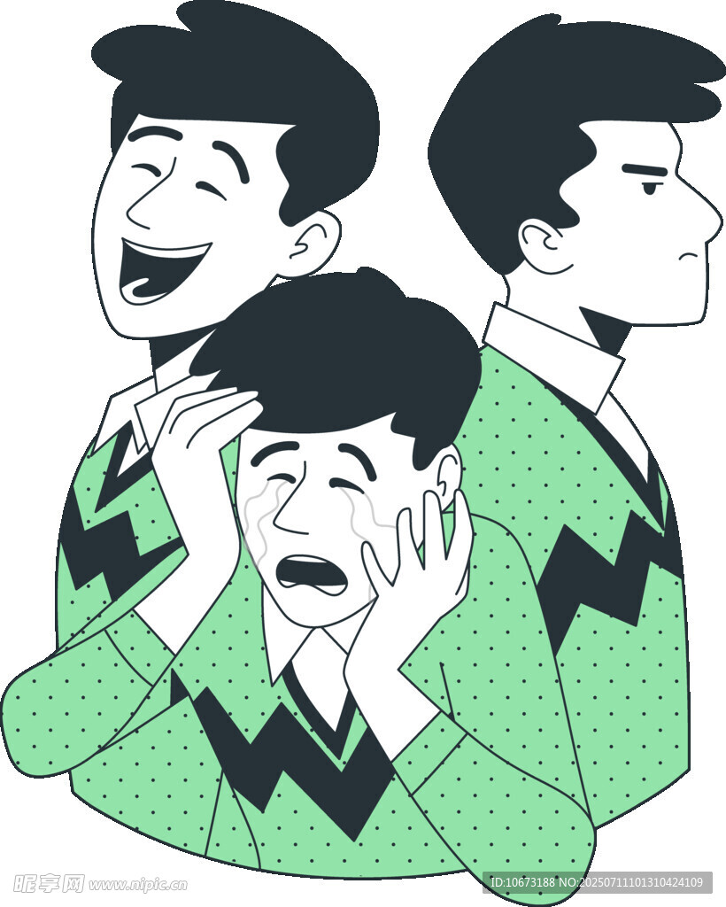 三面情绪的男孩