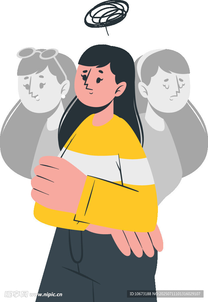 女孩被天使环绕的内心世界
