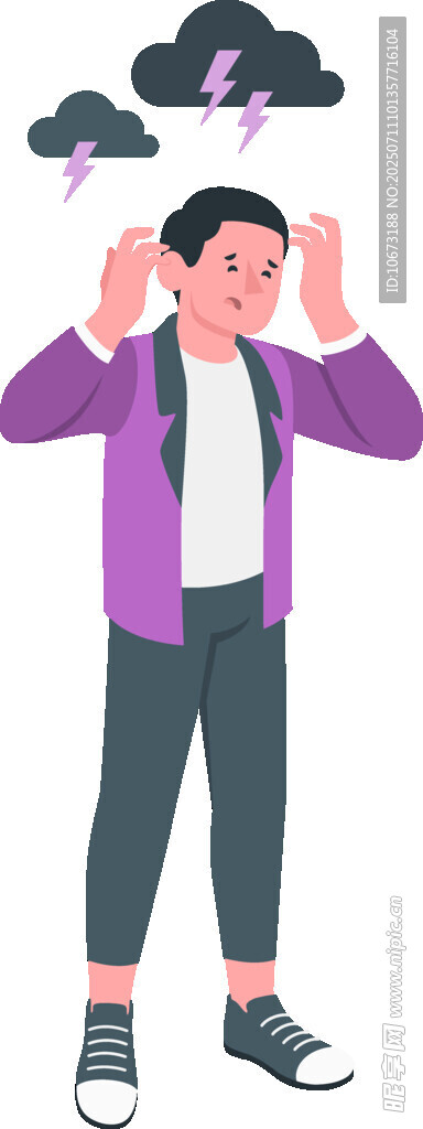 男子在乌云下双手抱头