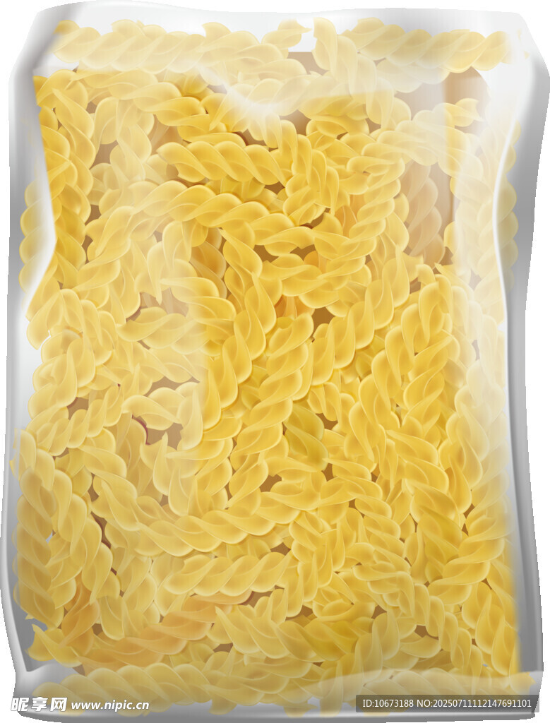 袋装美味黄色丝状食物