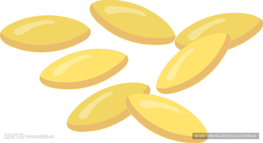 散落的金黄色金币