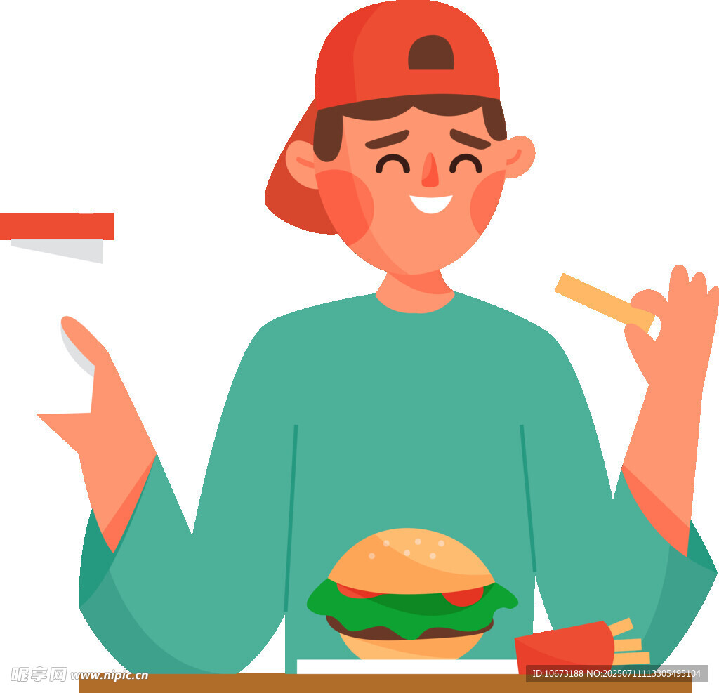 快乐享用美食的年轻人