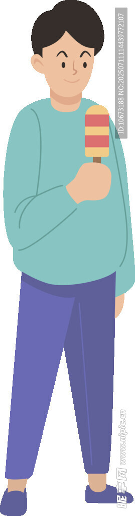 卡通男孩手持绿植